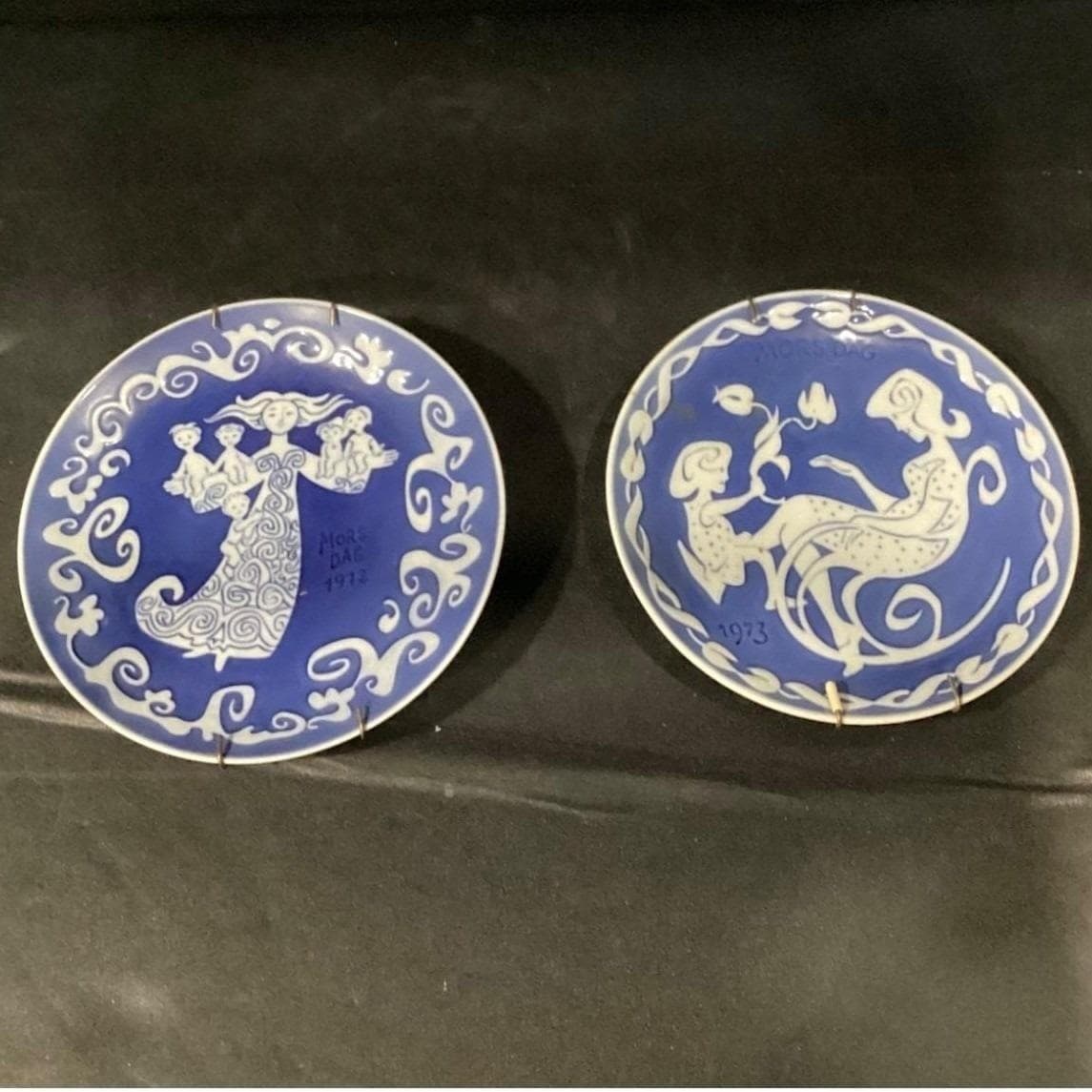 Royal Copenhagen Mors Dag Collector Plates, Set of 2, Blue & White, Mother's Day - Thumbnail 5