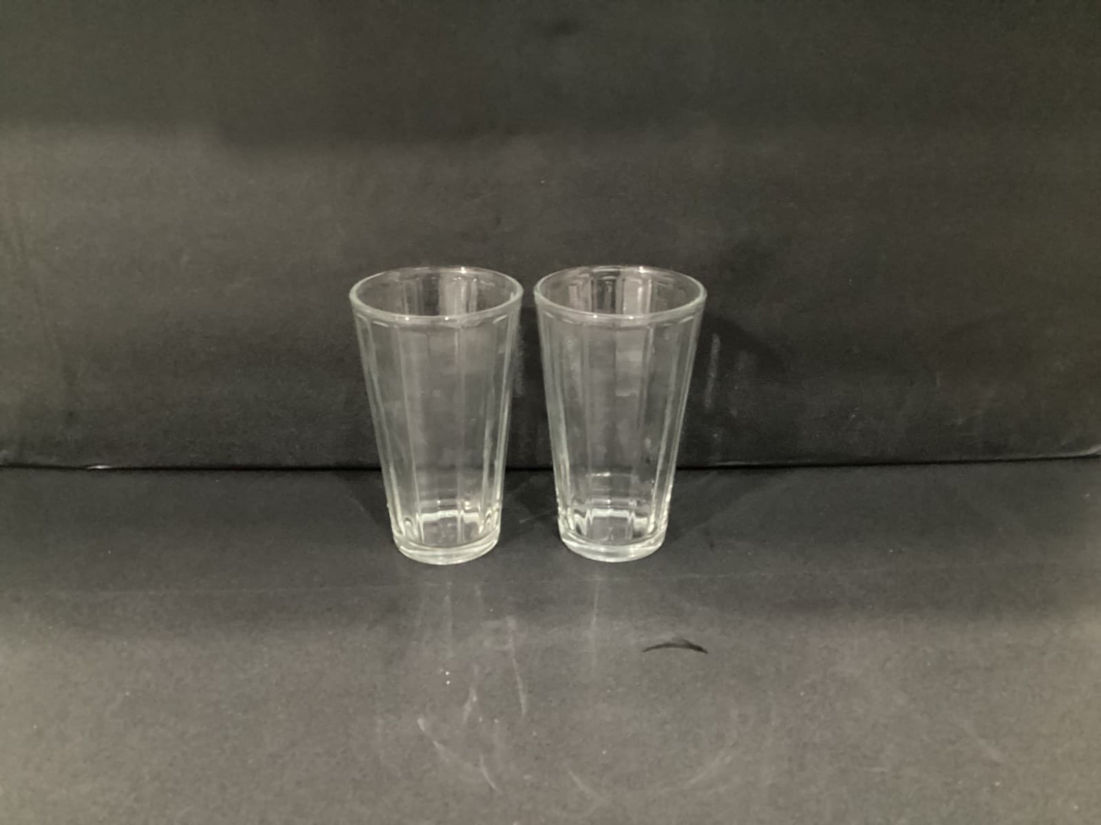 Libbey Tall Paneled Clear Highball Glass Tumbler 6” Tall Set of 2