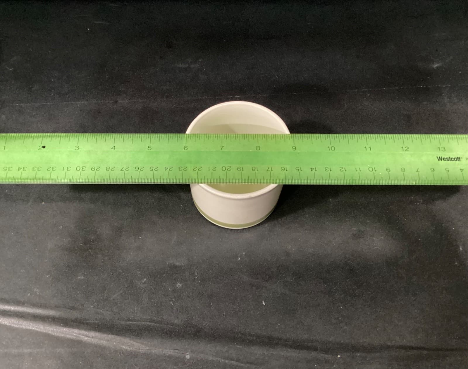 Spring Collection Stoneware Coffee Mugs Vintage 70s Set of 4 Green Rim at Bottom - Thumbnail 6