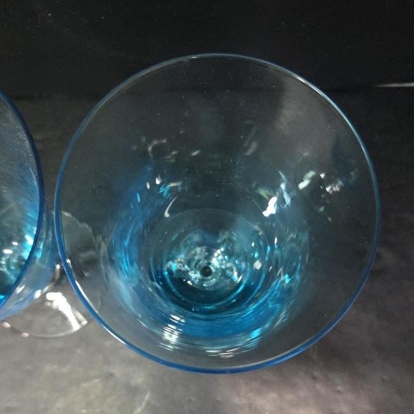 Seneca Blue Belnor Ice Tea Glasses, Stemmed Goblets, Set of 2, Elegant Drinkware - Thumbnail 7