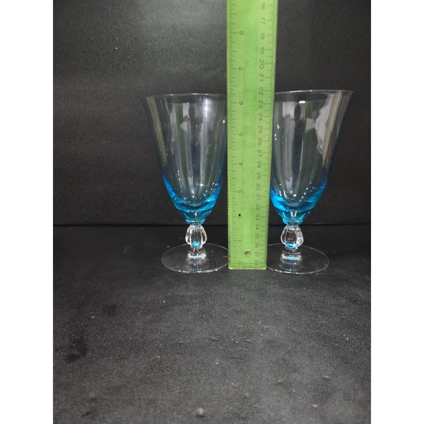 Seneca Blue Belnor Ice Tea Glasses, Stemmed Goblets, Set of 2, Elegant Drinkware - Thumbnail 9