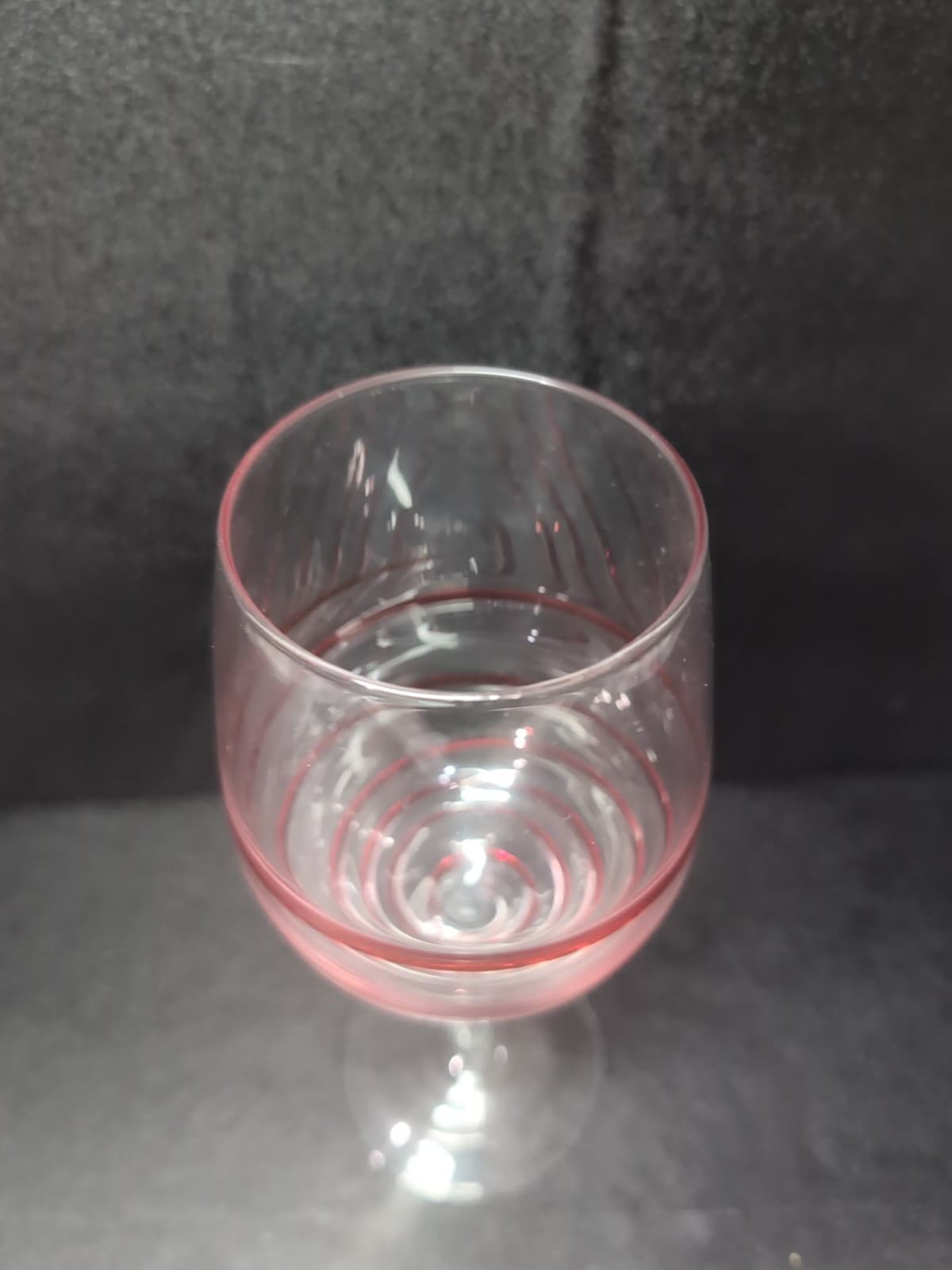 Swirline Inspired Wine Glass, 8.5" Water Goblet, Red Striped Design, Replacement - Thumbnail 5
