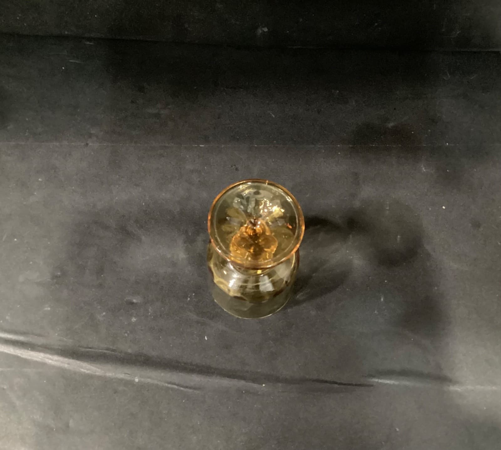 Set Of 4 Vintage Hazel Atlas El Dorado Amber Gold Wine Glass Goblets Thumbprint - Thumbnail 4