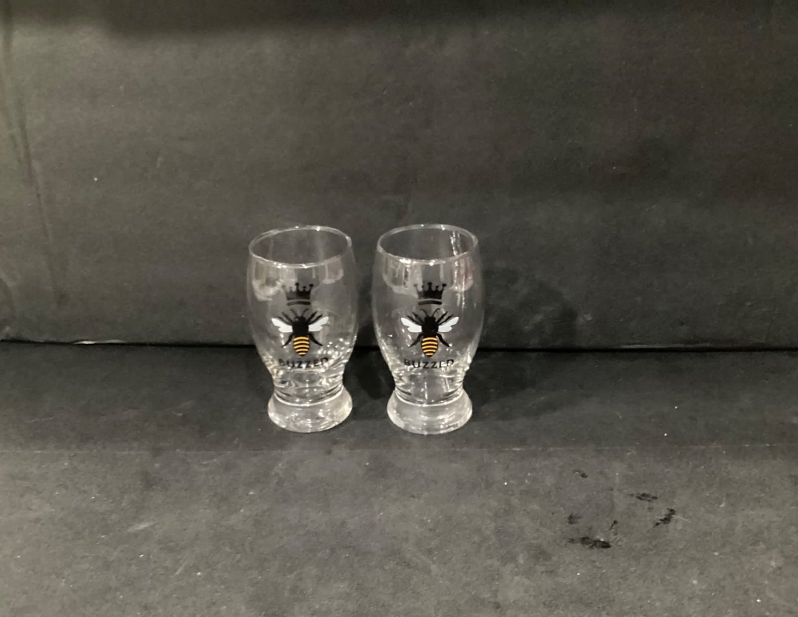 Set of 2 Buzzed Bee Juice Shot Glasses 4.5”