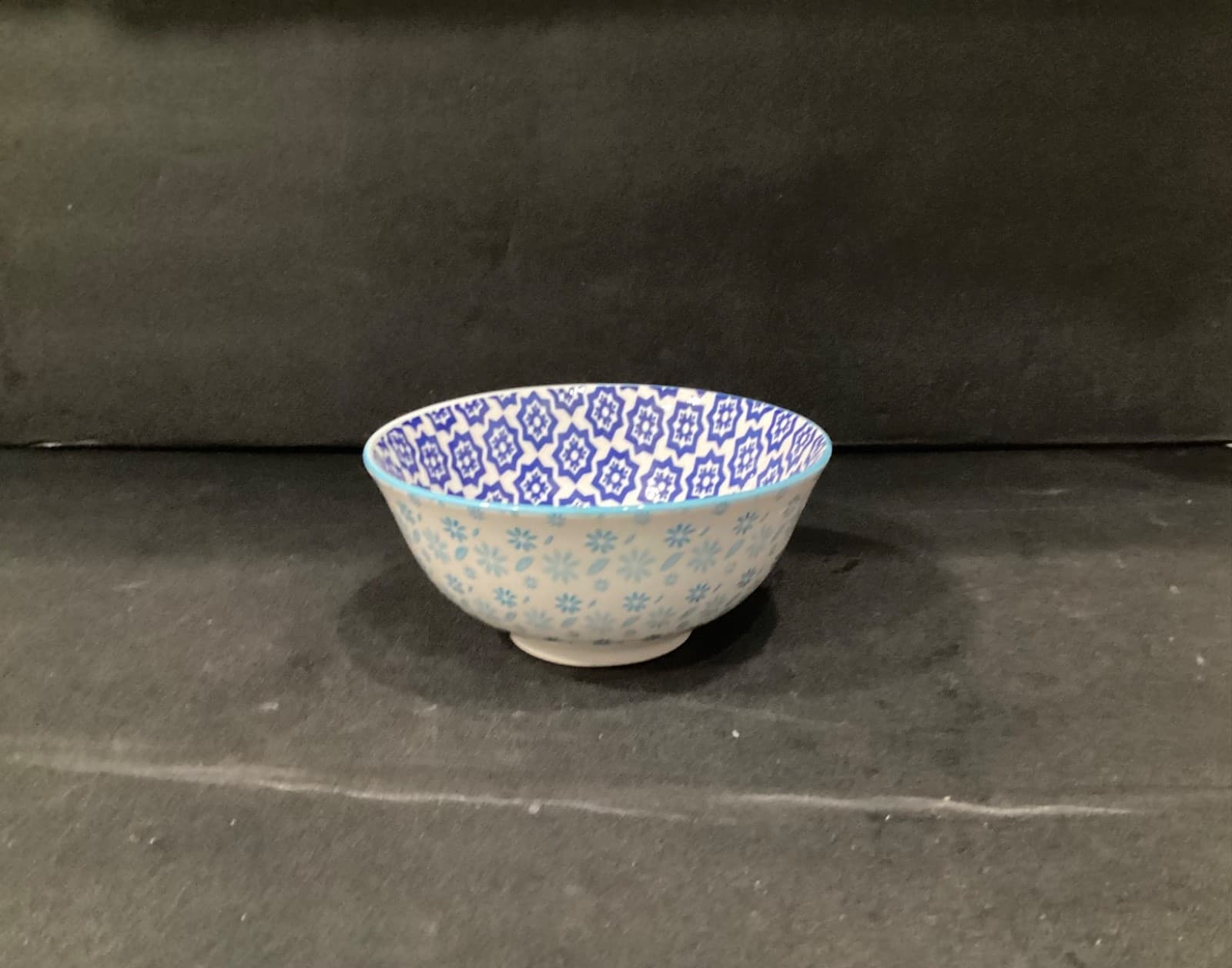 Dover & York Cereal Soup Bowl Geometric White Blue - Thumbnail 10