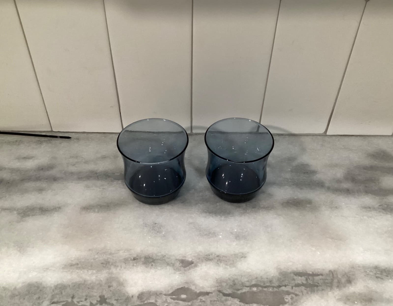 Vintage Libbey Apollo Dusky Blue Small 3” Juice Glasses Set of 2 - Thumbnail 2