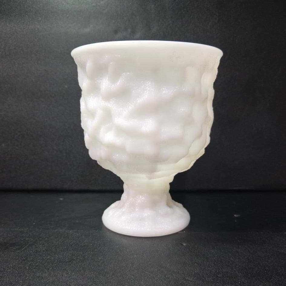 EO Brody White Milk Glass Pedestal Compote, Centerpiece Vase Replacement Planter - Thumbnail 4