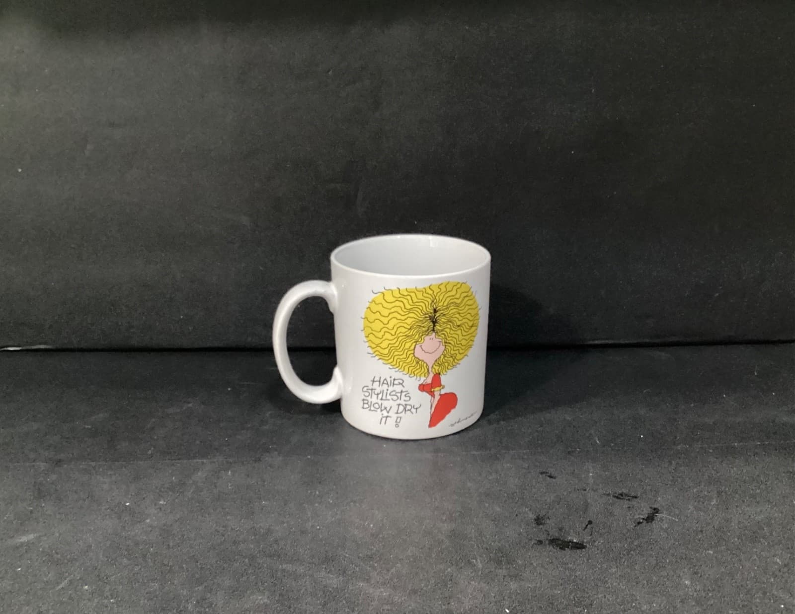 Russ Berrie & Co. Ceramic Mug Hair Stylists Blow Dry It! by Schneider 12 oz