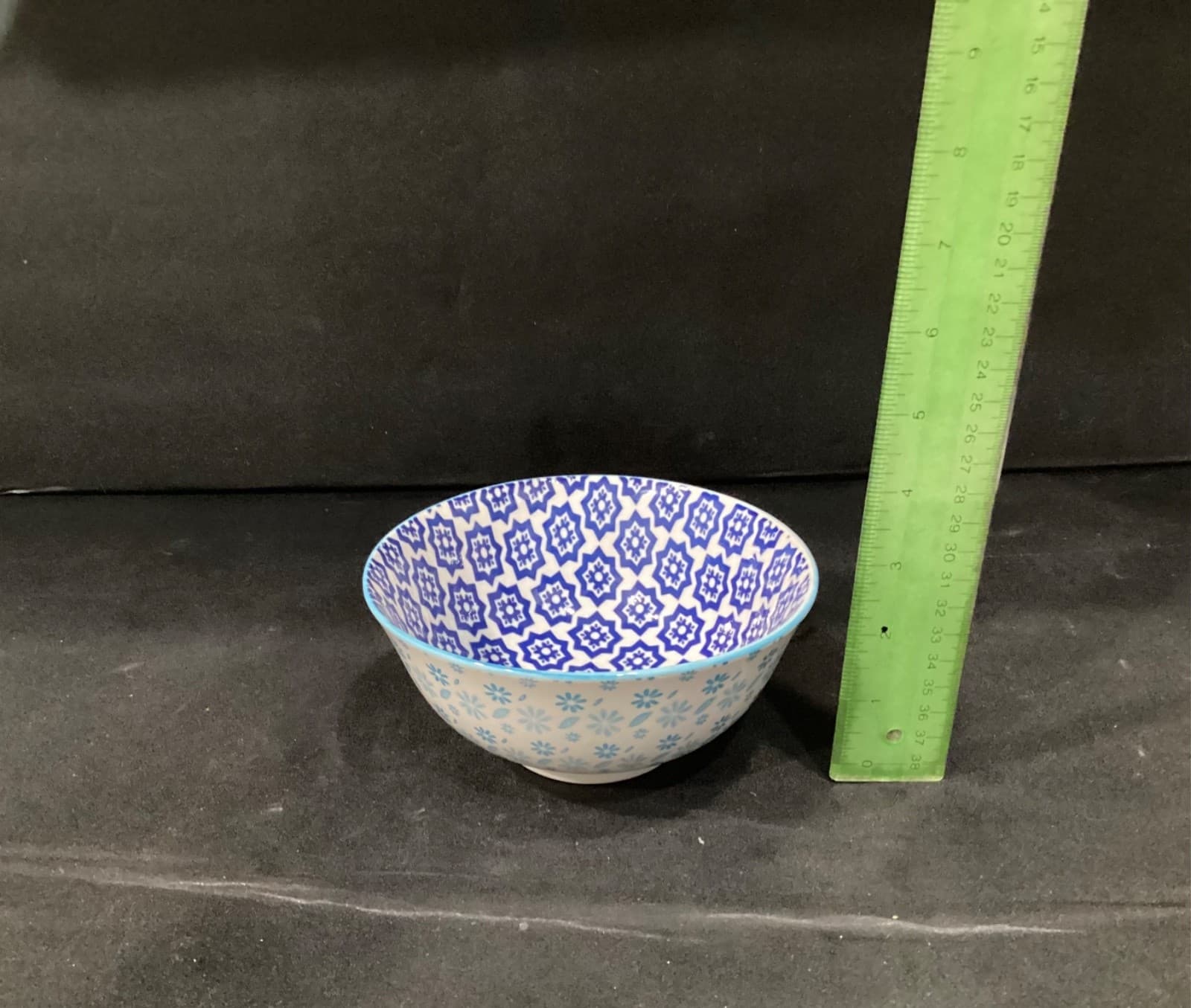Dover & York Cereal Soup Bowl Geometric White Blue - Thumbnail 7