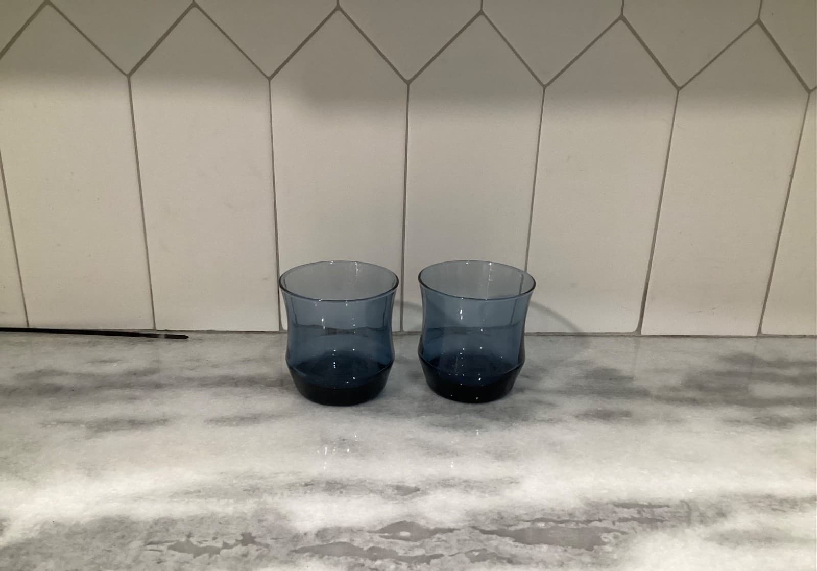 Vintage Libbey Apollo Dusky Blue Small 3” Juice Glasses Set of 2 - Thumbnail 11
