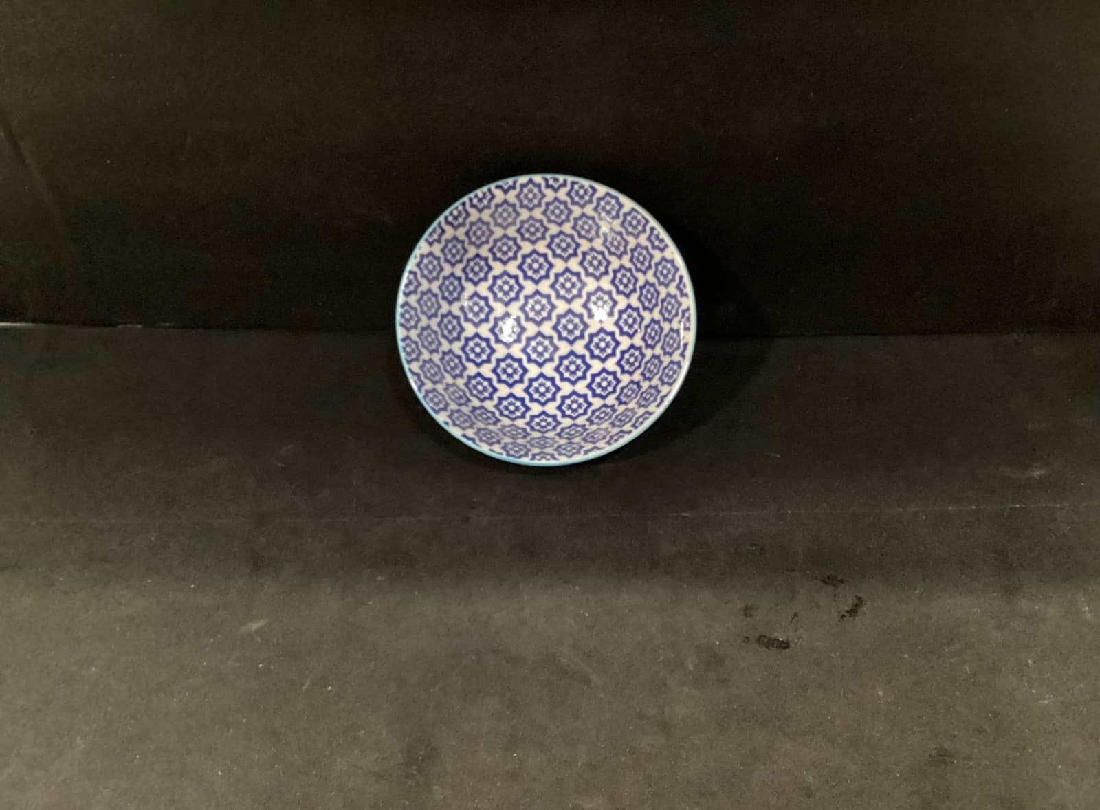 Dover & York Cereal Soup Bowl Geometric White Blue - Thumbnail 2