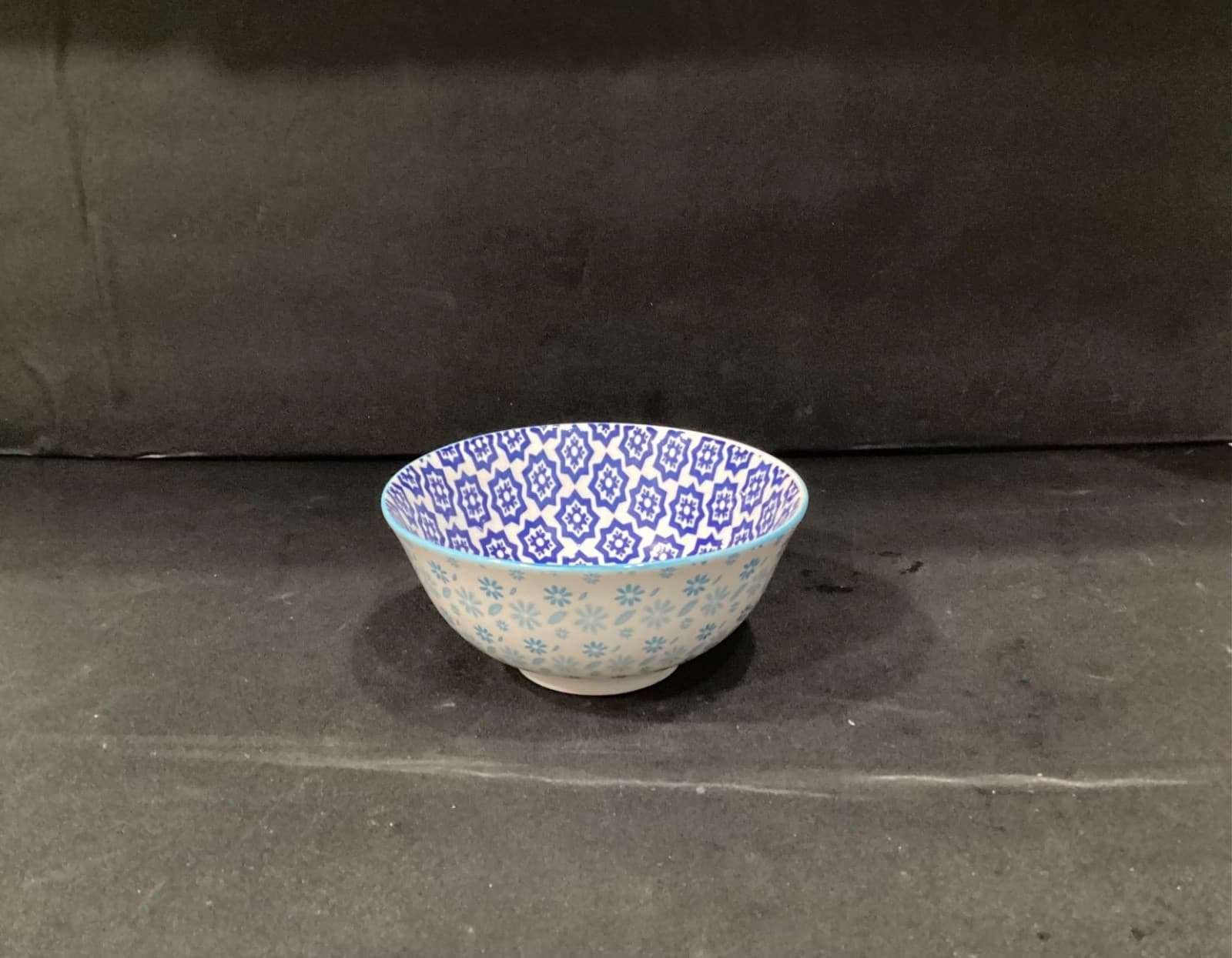 Dover & York Cereal Soup Bowl Geometric White Blue - Thumbnail 3