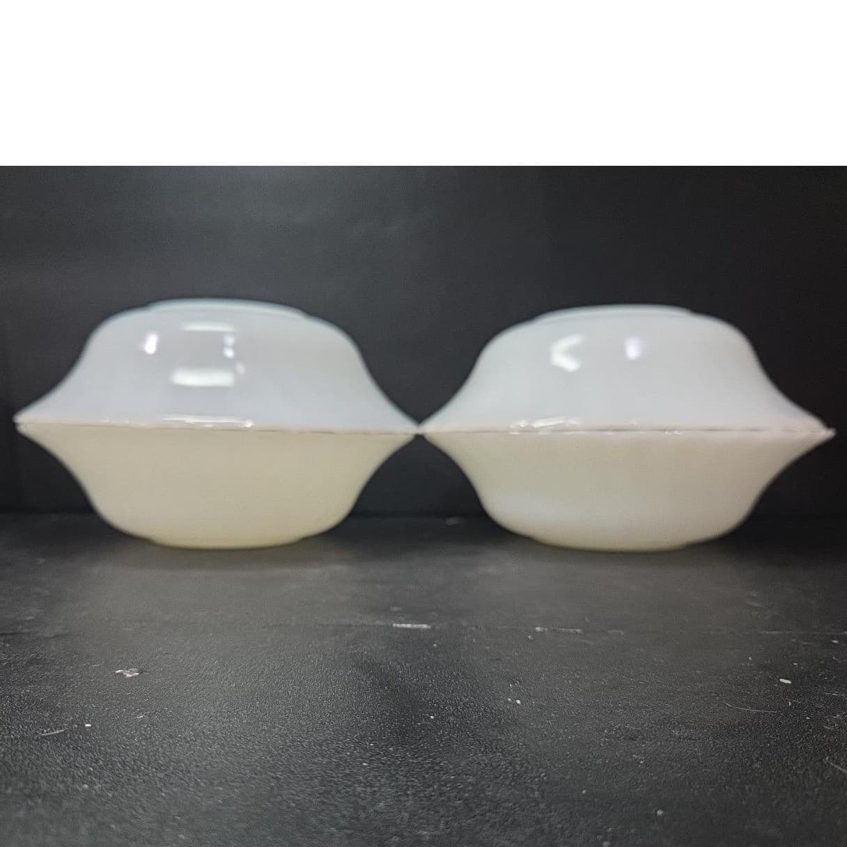 Anchor Hocking Suburbia Swirl Milk Glass Bowls, Set of 4, Gold Rim, Replacements - Thumbnail 9