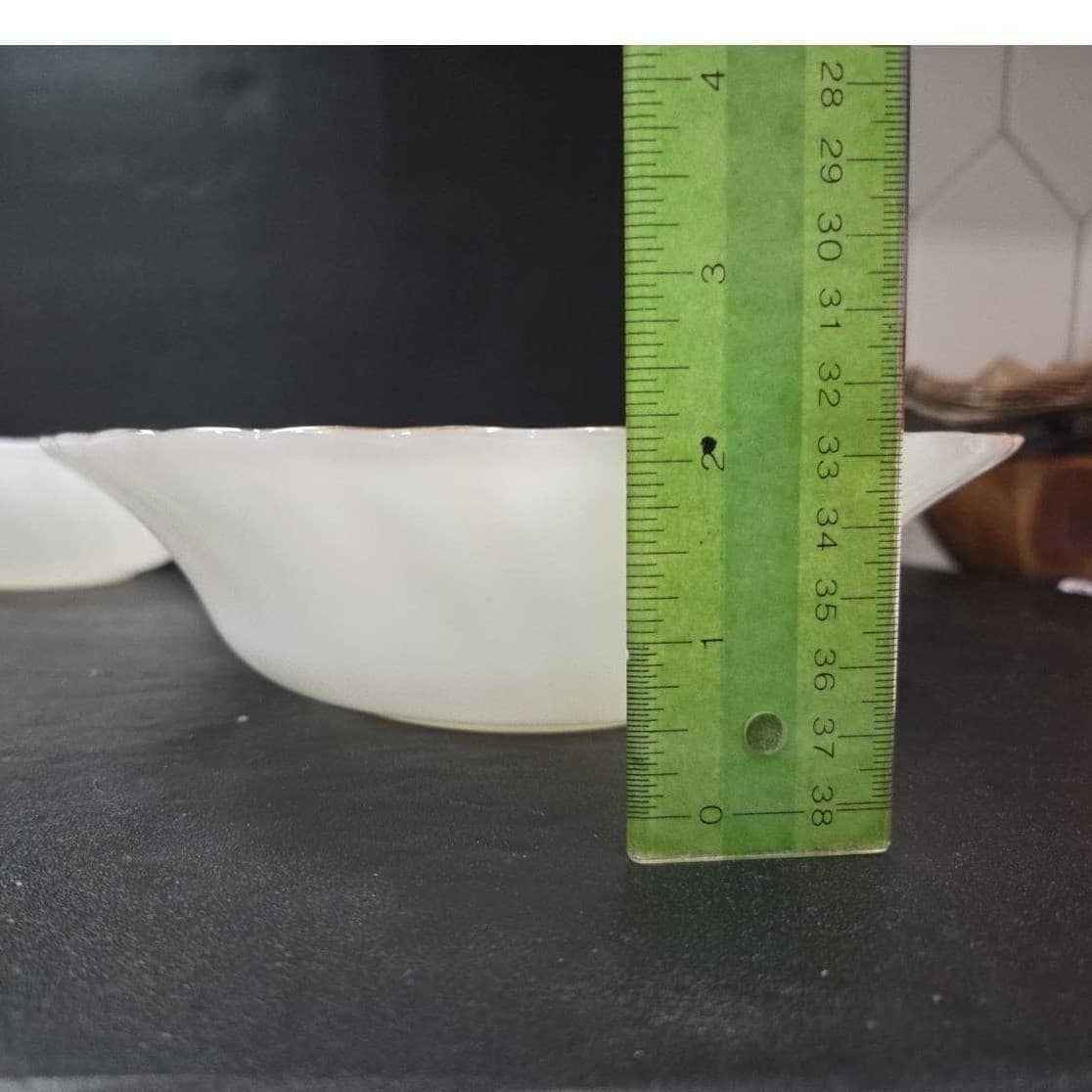 Anchor Hocking Suburbia Swirl Milk Glass Bowls, Set of 4, Gold Rim, Replacements - Thumbnail 7