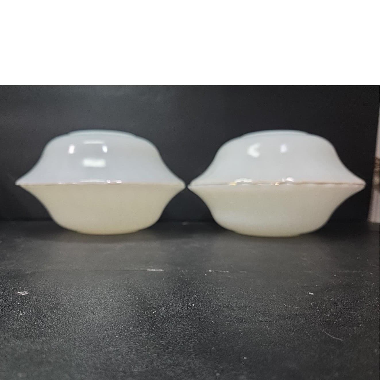 Anchor Hocking Suburbia Swirl Milk Glass Bowls, Set of 4, Gold Rim, Replacements - Thumbnail 10