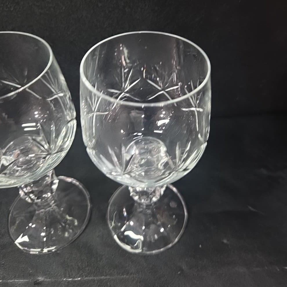 Crystalex Clear Wine Glasses, Set of 2, Fan Textured Design Replacement Stemware - Thumbnail 6