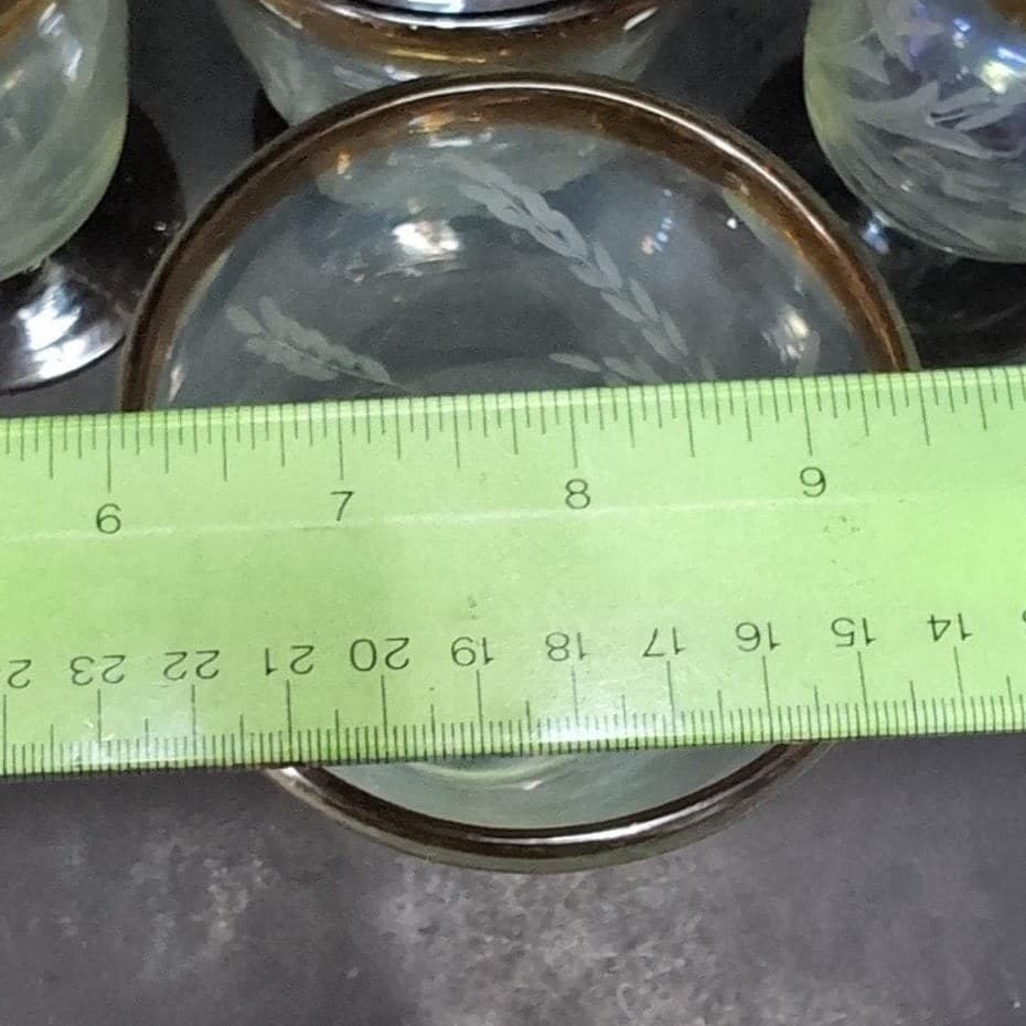 Etched Wheat Brown Rimmed Goblets, Set of 4, Vintage Ruby Red Base Drinkware - Thumbnail 10