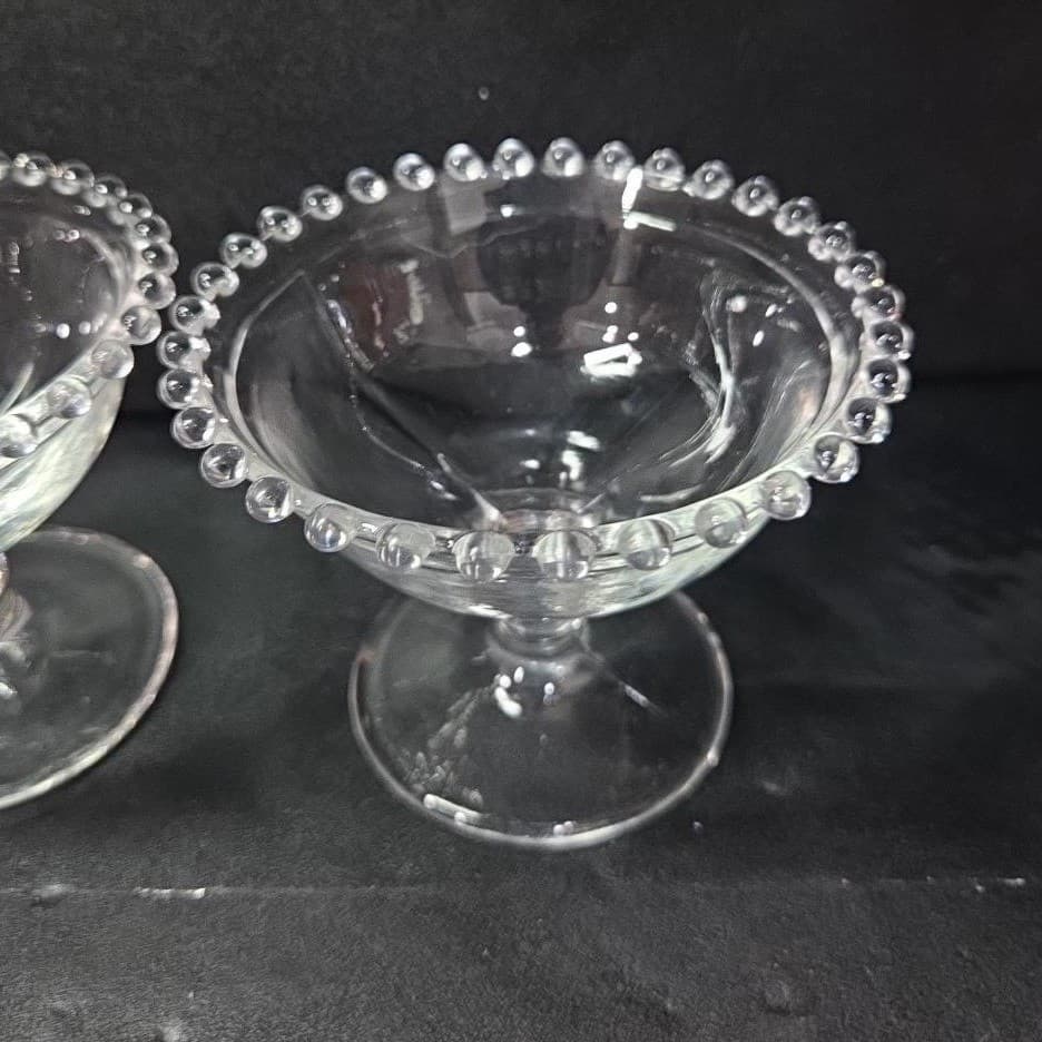 Imperial Glass Candlewick Sherbet Glasses, Set of 2, Vintage Clear Compote Dish - Thumbnail 6