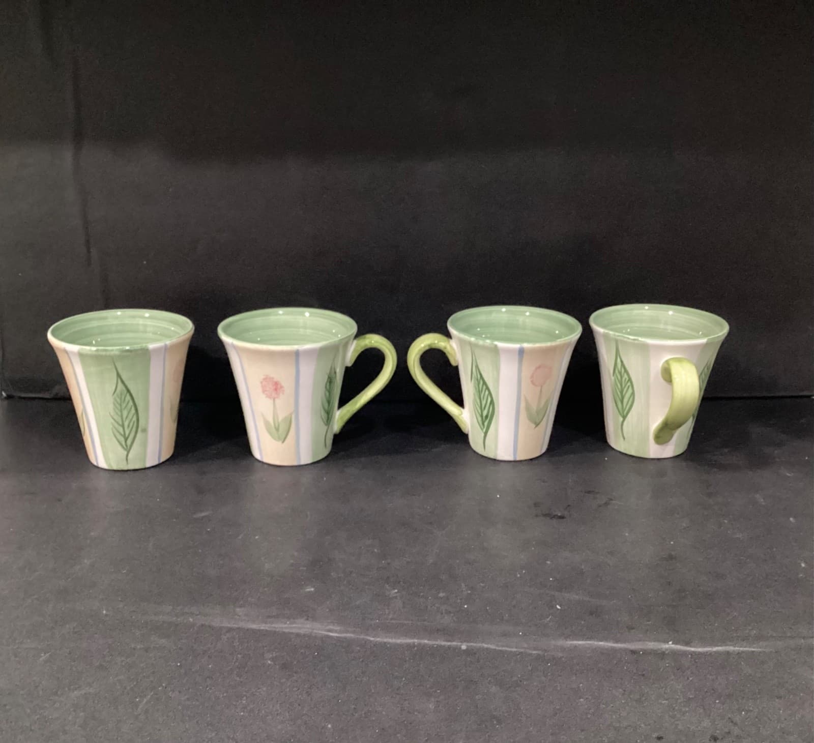 Set of 4 Meiwa Coffee Cups Mugs 12 ounces Handpainted