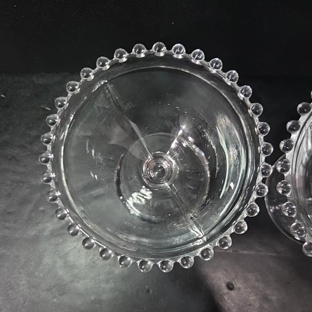 Imperial Glass Candlewick Sherbet Glasses, Set of 2, Vintage Clear Compote Dish - Thumbnail 7