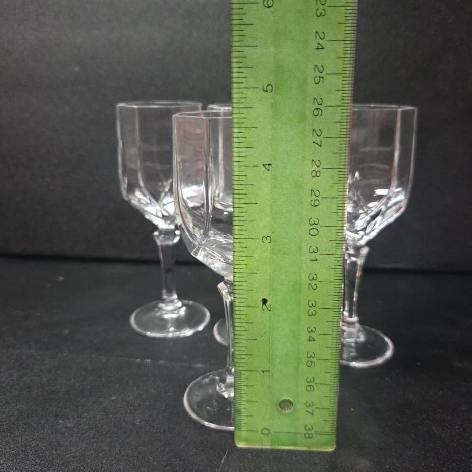 Crystal Clear Octagon Cordial Glasses, Set Of 4, Vintage Goblets, Replacement - Thumbnail 9