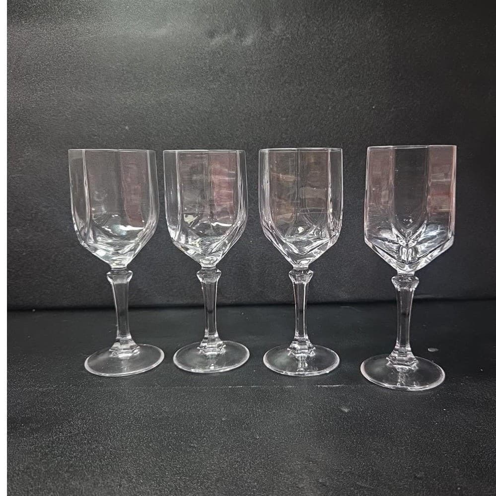 Crystal Clear Octagon Cordial Glasses, Set Of 4, Vintage Goblets, Replacement - Thumbnail 2