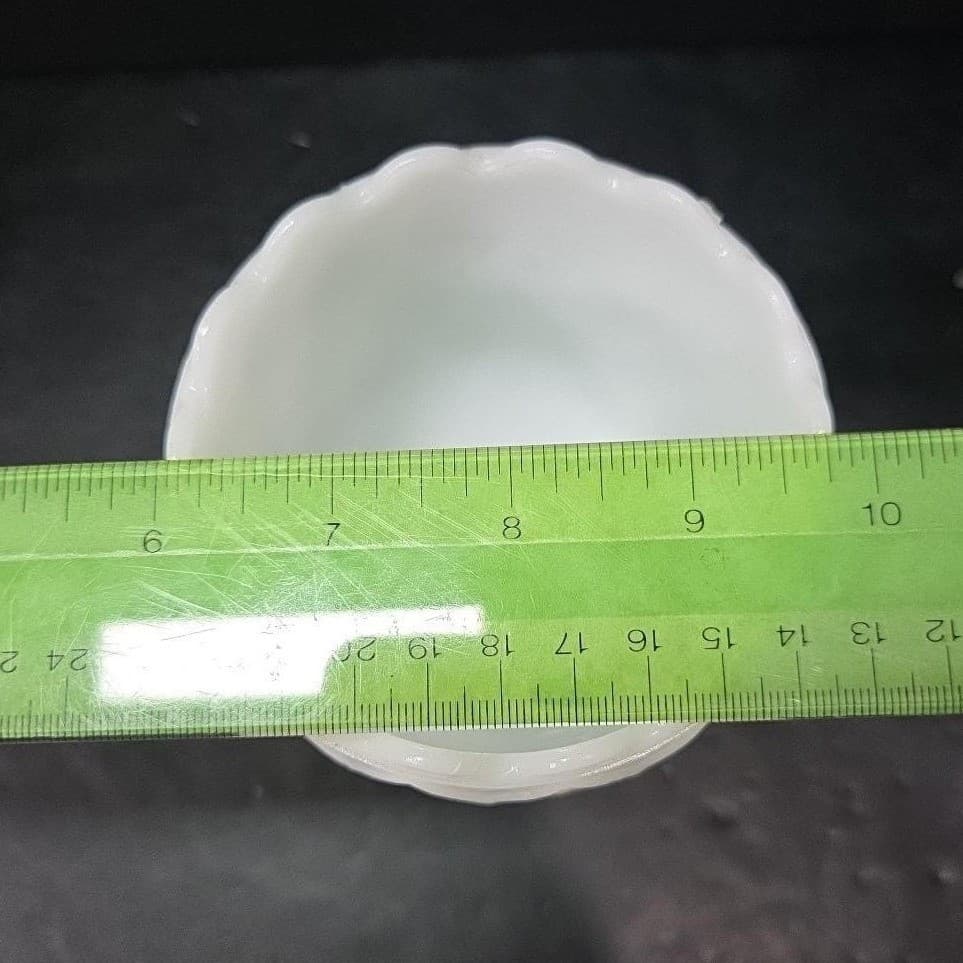 Milk Glass Diamond Design Goblet, Textured Pedestal Compote, Vintage Glassware - Thumbnail 10