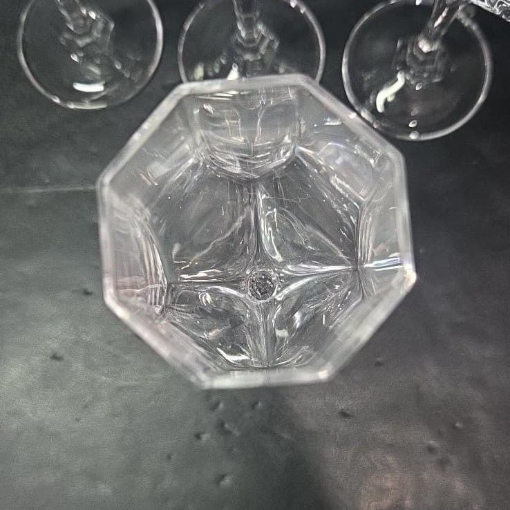 Crystal Clear Octagon Cordial Glasses, Set Of 4, Vintage Goblets, Replacement - Thumbnail 7