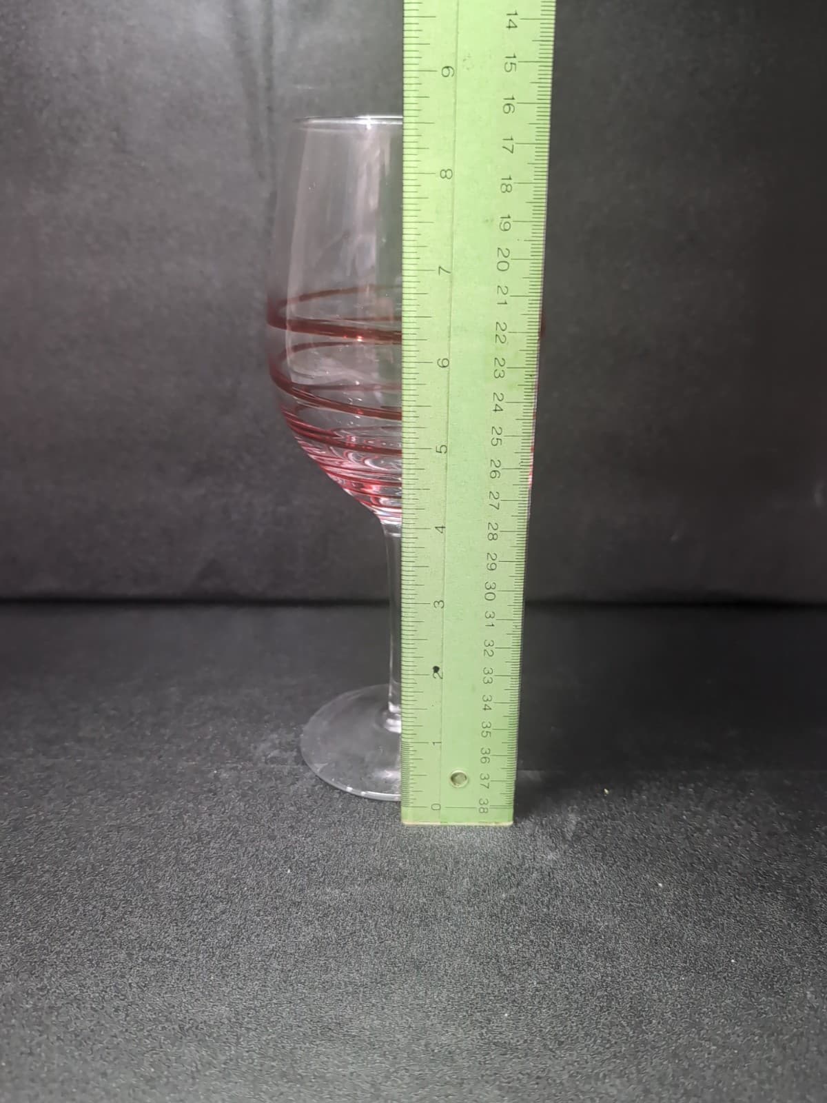 Swirline Inspired Wine Glass, 8.5" Water Goblet, Red Striped Design, Replacement - Thumbnail 8