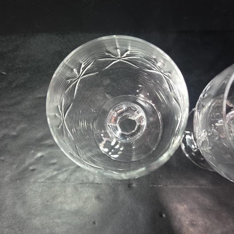 Crystalex Clear Wine Glasses, Set of 2, Fan Textured Design Replacement Stemware - Thumbnail 7