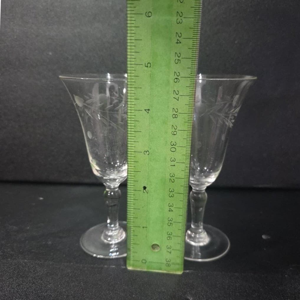 Willow Moon Floral Etched Cordial Glasses, Set of 2 Replacement Crystal Stemware - Thumbnail 9
