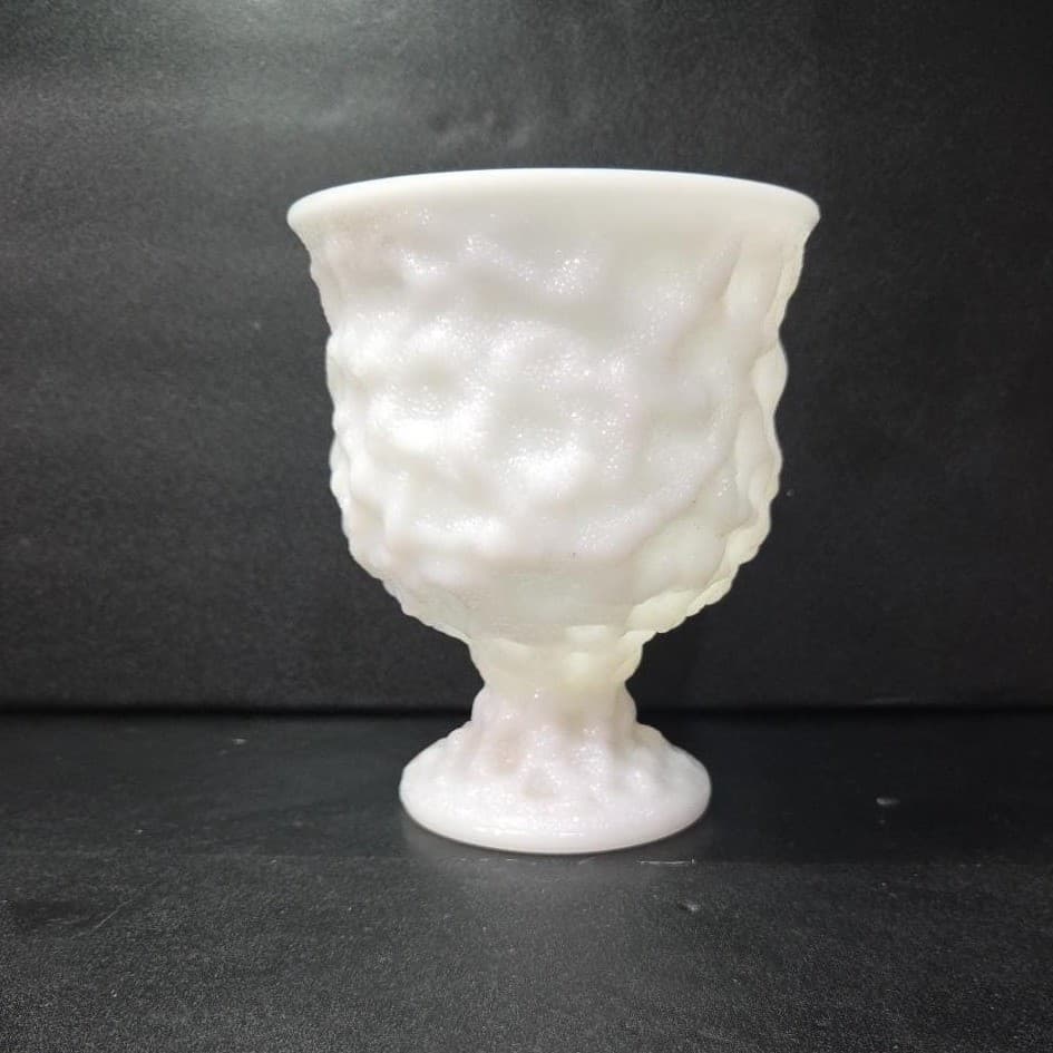 EO Brody White Milk Glass Pedestal Compote, Centerpiece Vase Replacement Planter - Thumbnail 5