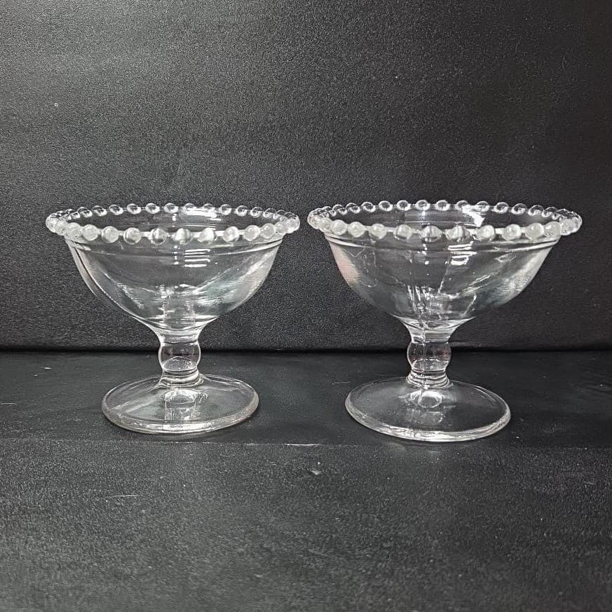 Imperial Glass Candlewick Sherbet Glasses, Set of 2, Vintage Clear Compote Dish - Thumbnail 4