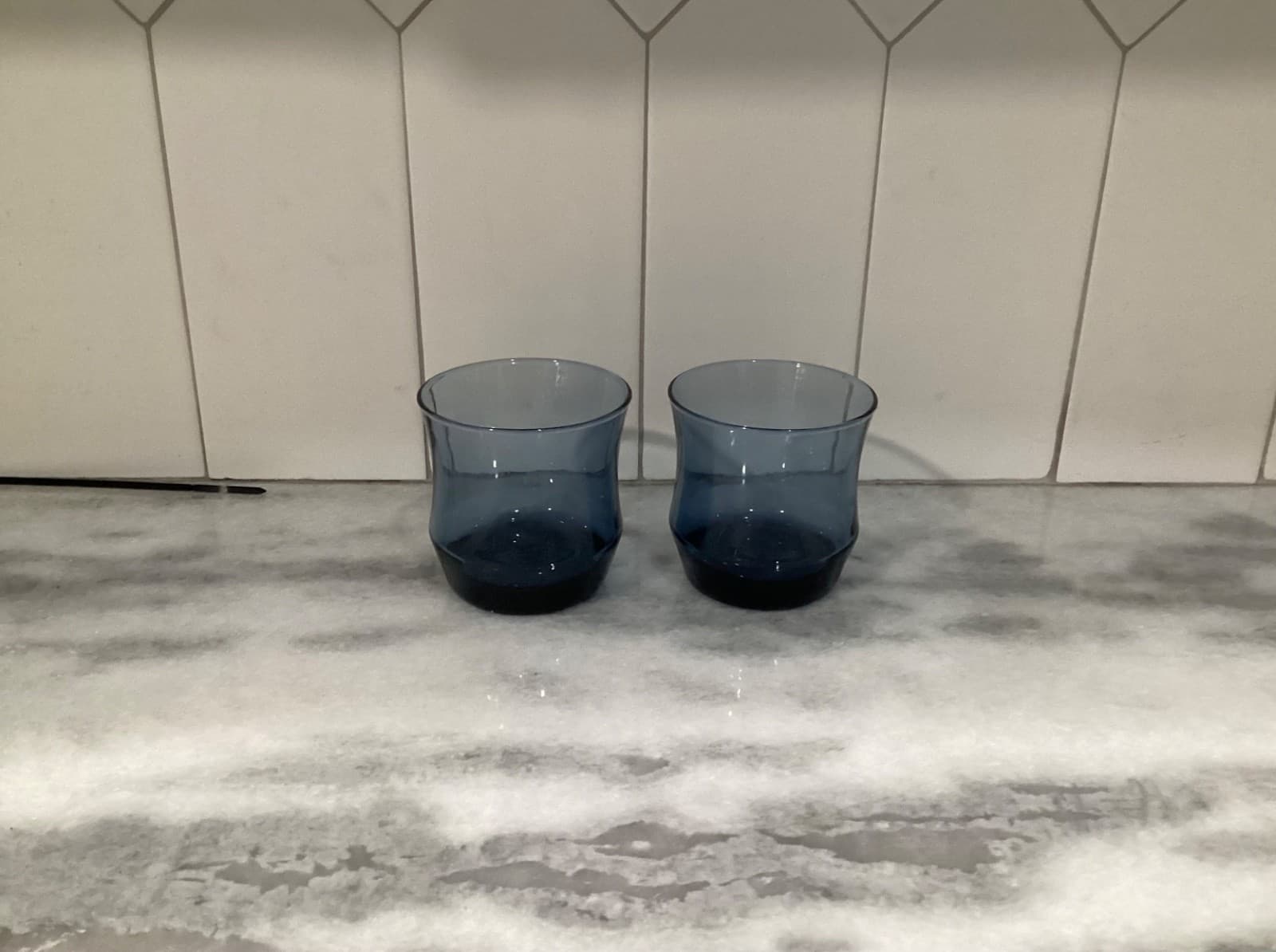Vintage Libbey Apollo Dusky Blue Small 3” Juice Glasses Set of 2 - Thumbnail 9