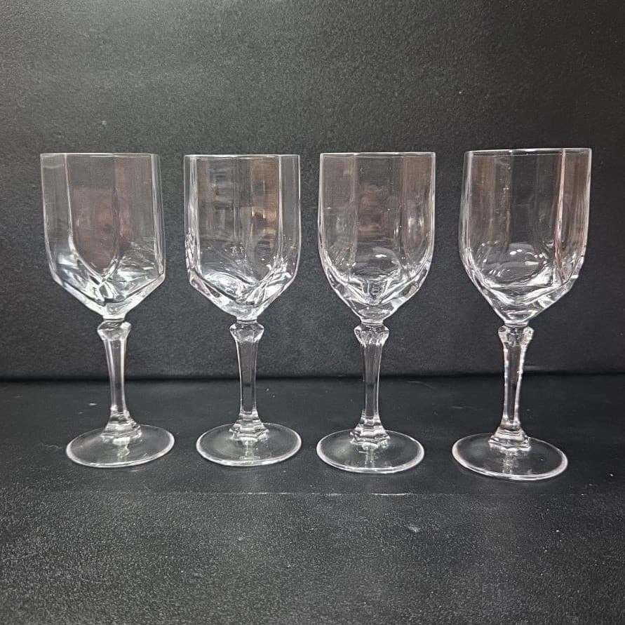 Crystal Clear Octagon Cordial Glasses, Set Of 4, Vintage Goblets, Replacement - Thumbnail 4