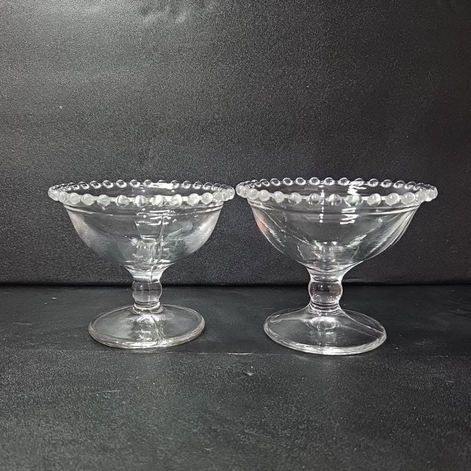 Imperial Glass Candlewick Sherbet Glasses, Set of 2, Vintage Clear Compote Dish - Thumbnail 3