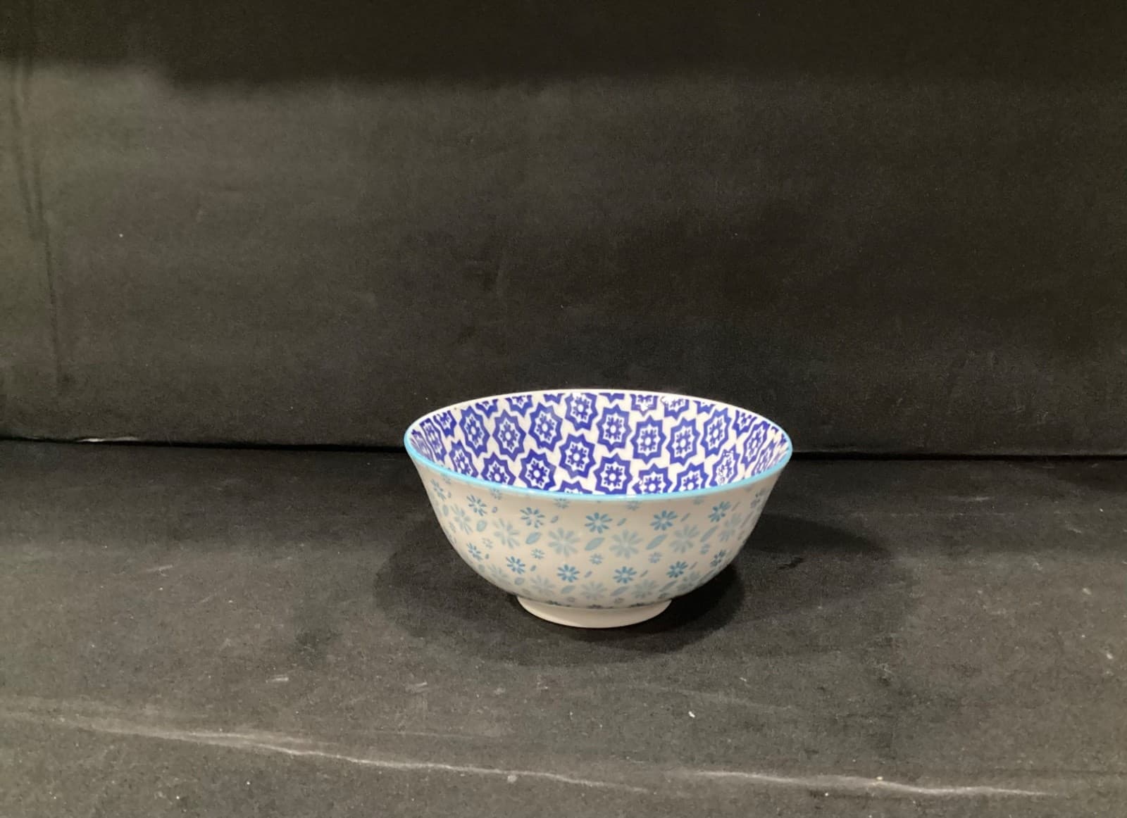 Dover & York Cereal Soup Bowl Geometric White Blue - Thumbnail 9