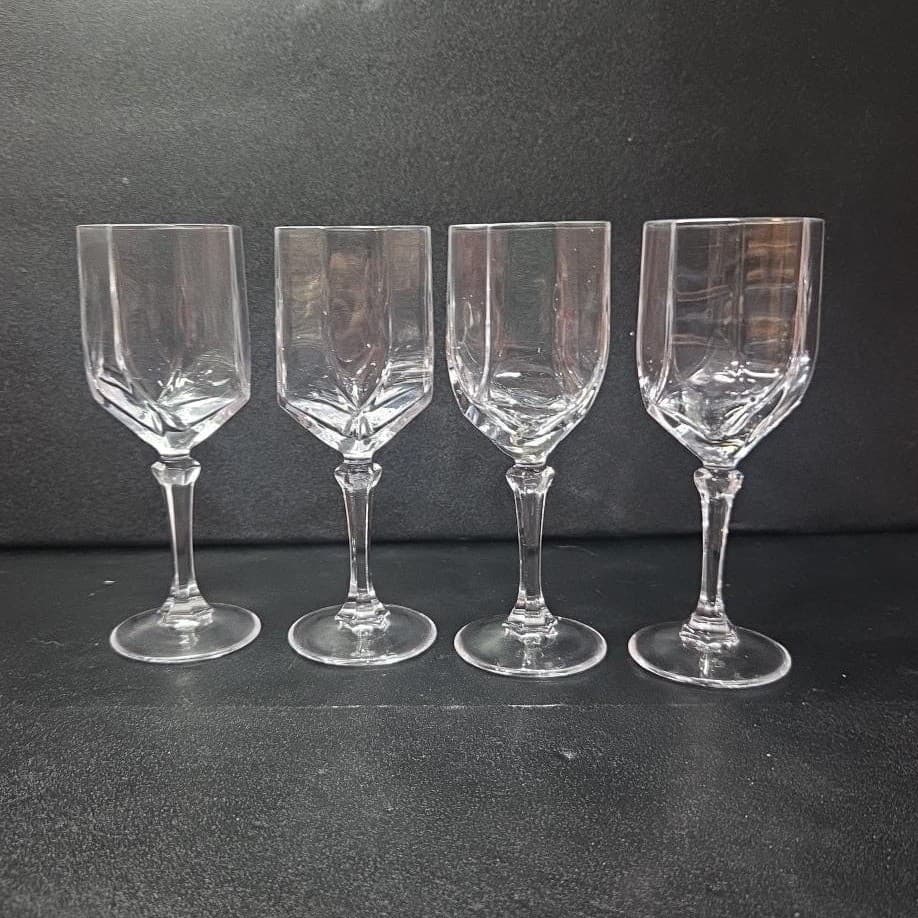 Crystal Clear Octagon Cordial Glasses, Set Of 4, Vintage Goblets, Replacement - Thumbnail 5