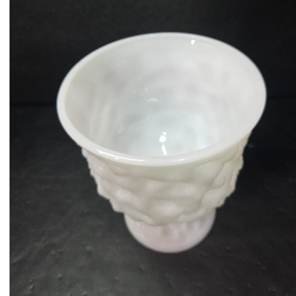 EO Brody White Milk Glass Pedestal Compote, Centerpiece Vase Replacement Planter - Thumbnail 6