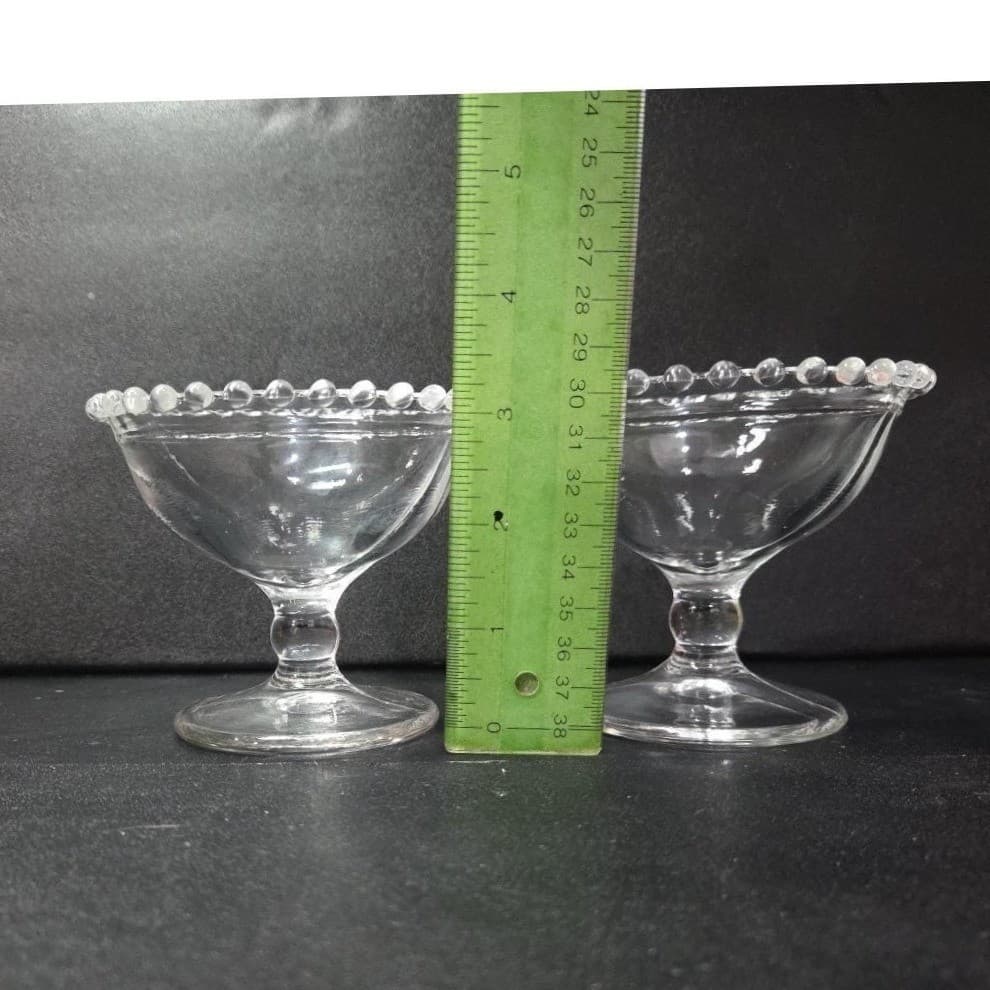 Imperial Glass Candlewick Sherbet Glasses, Set of 2, Vintage Clear Compote Dish - Thumbnail 9