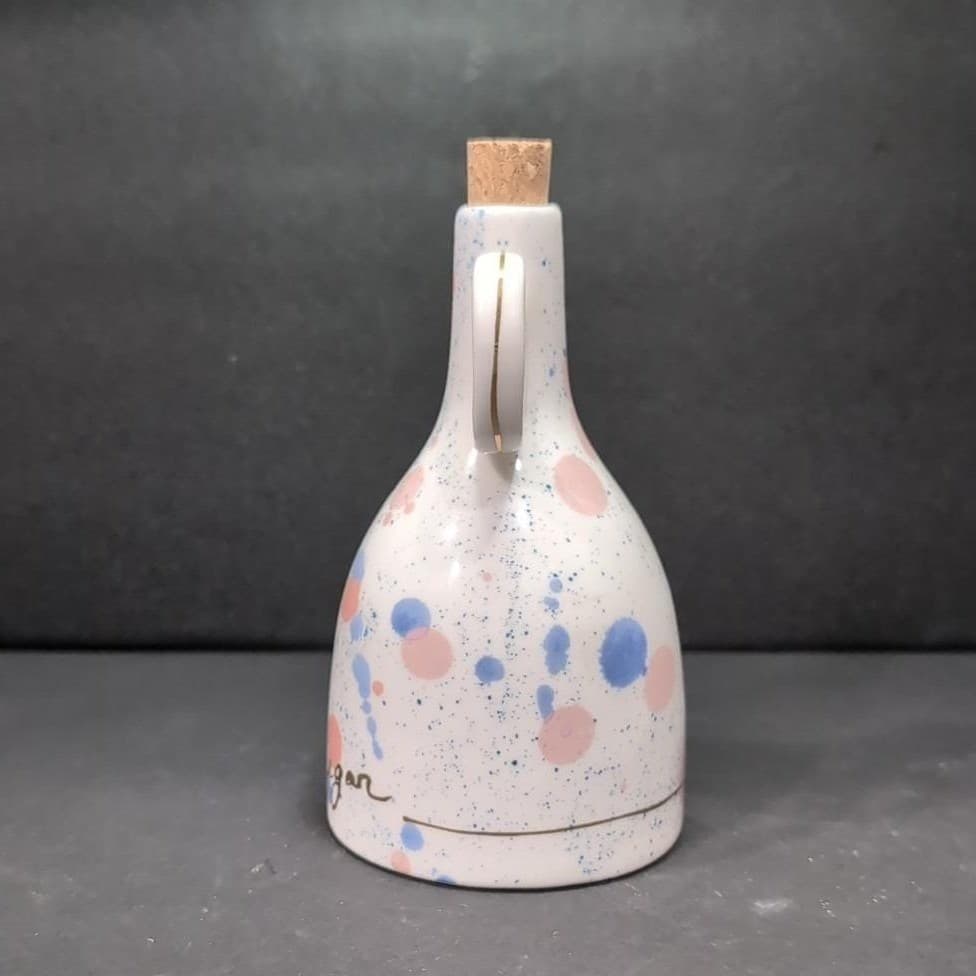 Anthropologie Stoneware Vinegar Jar, Blue Pink Pastel, Replacement Kitchen Decor - Thumbnail 5