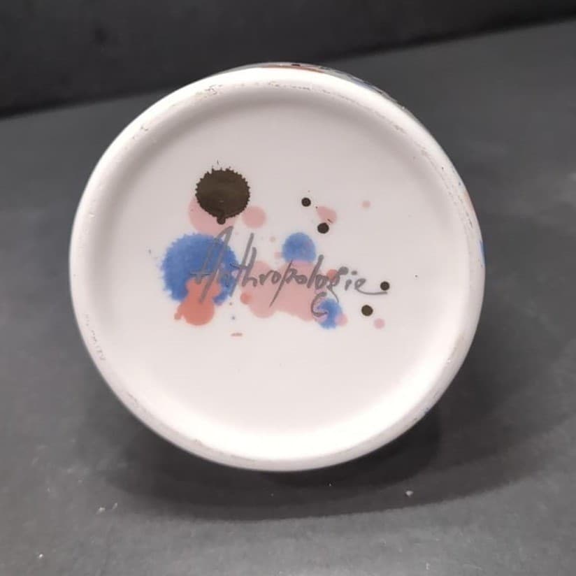 Anthropologie Stoneware Vinegar Jar, Blue Pink Pastel, Replacement Kitchen Decor - Thumbnail 8