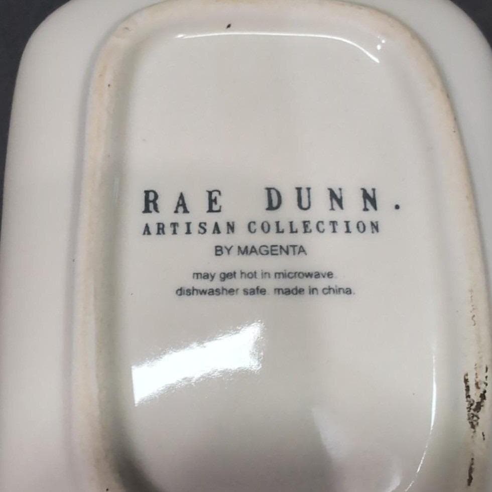 Rae Dunn Pottery Yellow Winged Butterfly Soap Tray, Artisan Collection Plate - Thumbnail 5