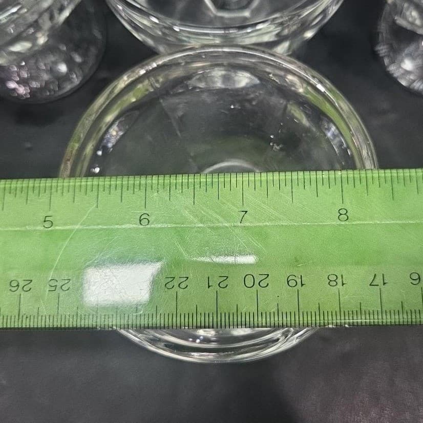 Dominion Clear Sherbet Glasses, Set of 4, Vintage Textured Base Dessert Cups - Thumbnail 10