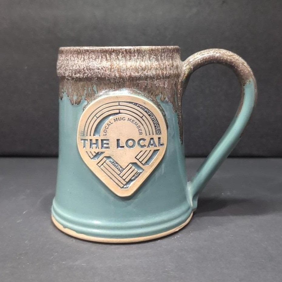 Grey Fox Pottery Blue Brown Drip Glaze Mug, Signed Ceramic, Local Member Stamp - Thumbnail 7