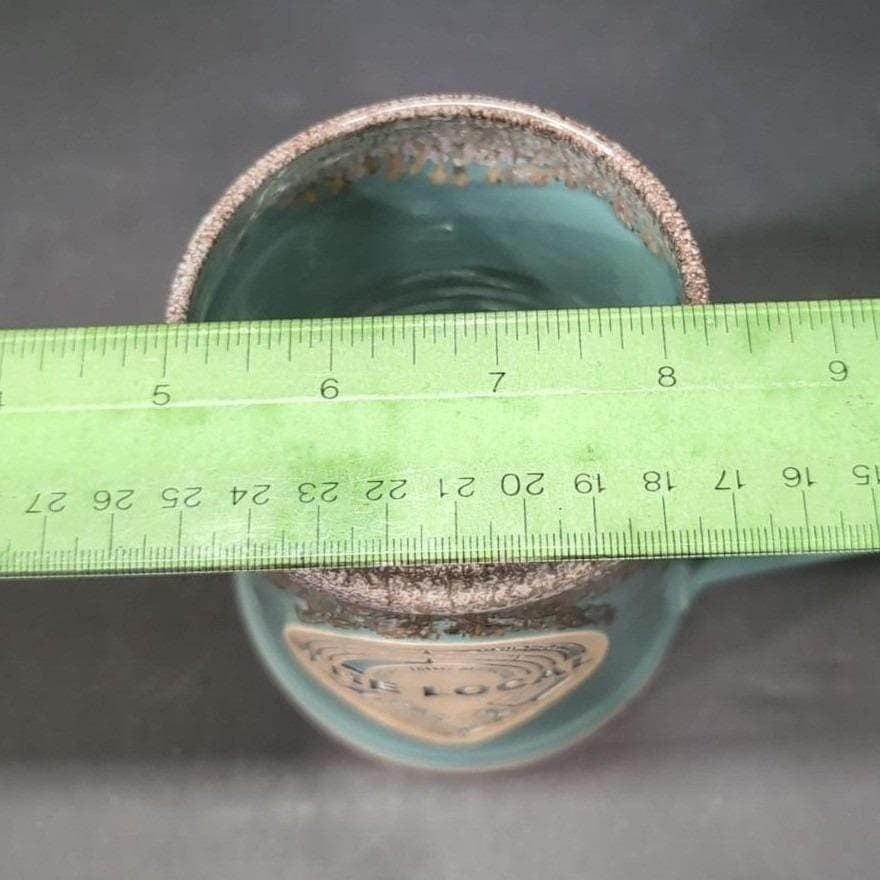Grey Fox Pottery Blue Brown Drip Glaze Mug, Signed Ceramic, Local Member Stamp - Thumbnail 3