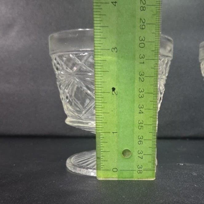 Hazel Atlas Gothic Sherbet Glasses, Set of 2, Peanut Butter Glass Dessert Dishes - Thumbnail 10