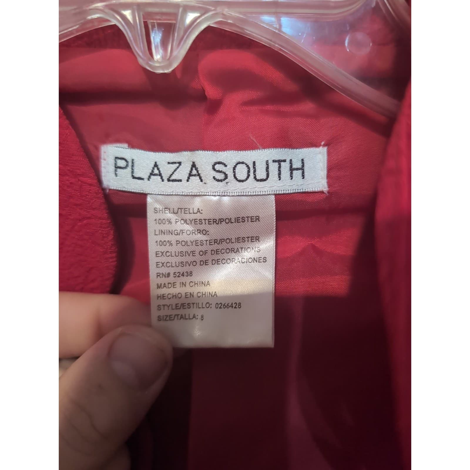 Plaza South Red Paisley Jacquard Blazer Ruffle Cuff Jacket, Woman's Size 8 - Thumbnail 5