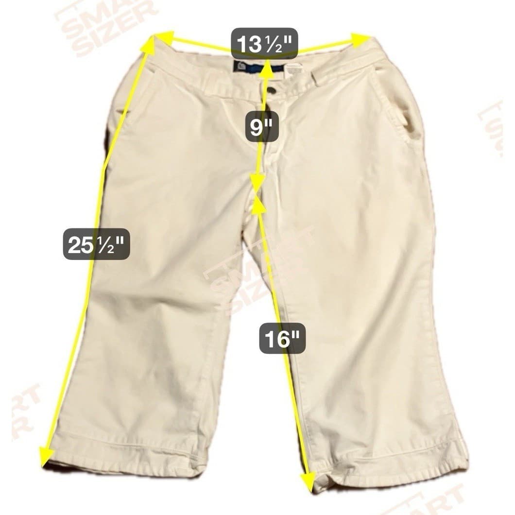Levis L2 Off White Cotton Canvas Cropped Wide Leg Pants, Woman's Size 7 JR - Thumbnail 2
