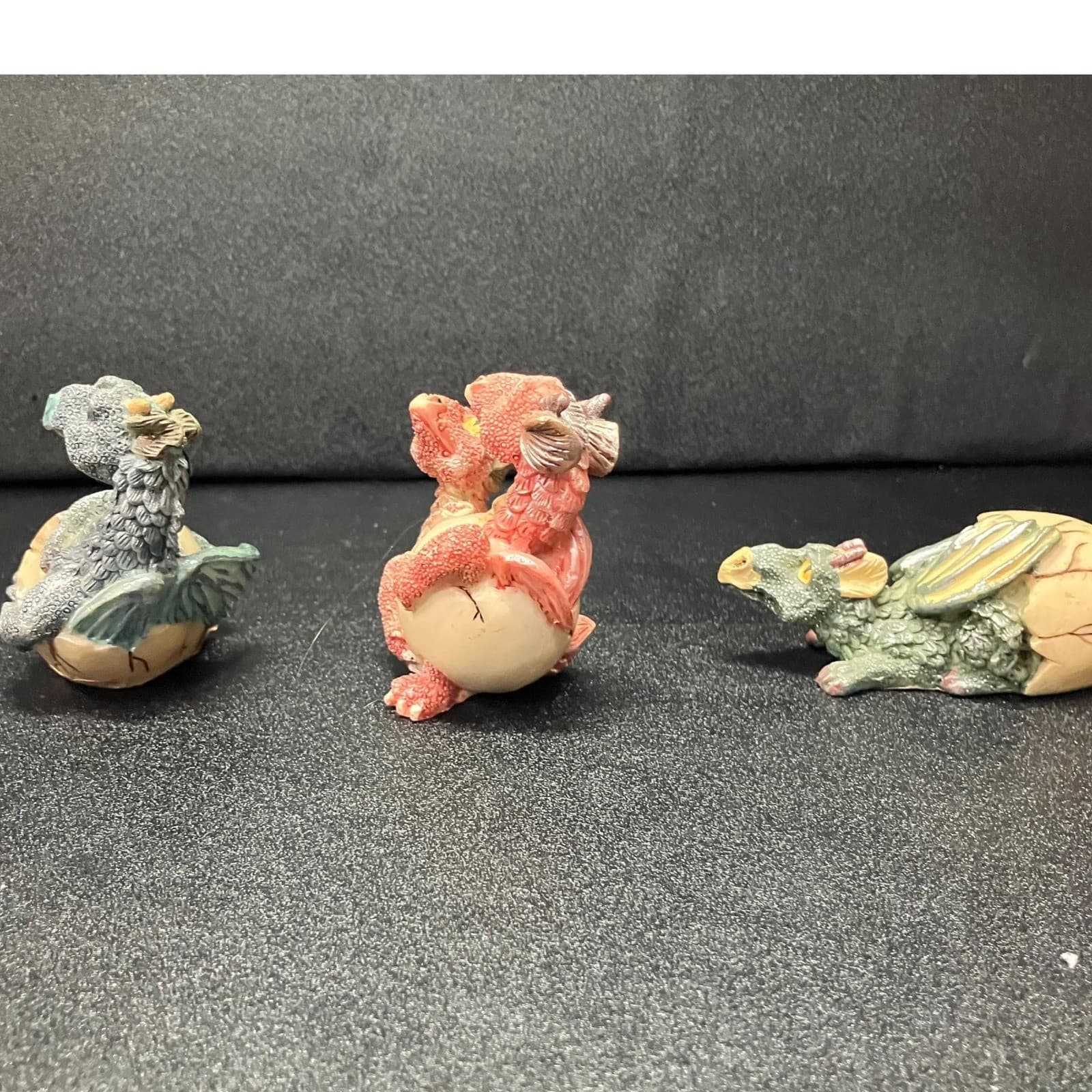 Miniature Hatching Dragons Figurines, Set of 3, Hatchling Egg Statues Decor - Thumbnail 6